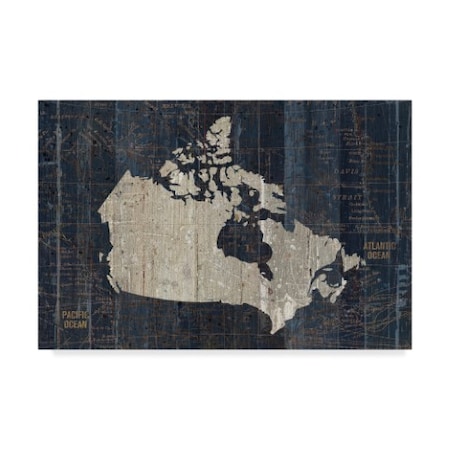 Wild Apple Portfolio 'Old World Map Blue Canada' Canvas Art,30x47